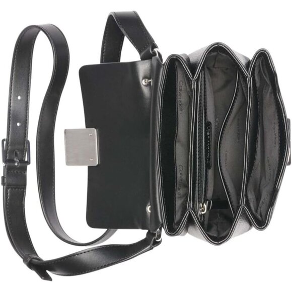 Clove Vegan Leather Crossbody Bag Triple Compartments Organizer Womens - Picture 4 of 5